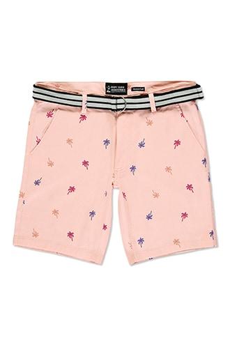 Forever21 Drill Clothing Belted Palm Tree Print Shorts