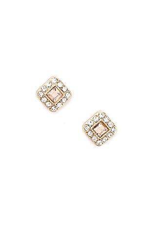 Forever21 Rhinestone Square Halo Stud Earrings