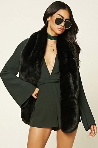 Forever21 Women's  V-neck Belted Romper