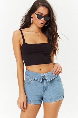 Forever21 Foldover Denim Shorts