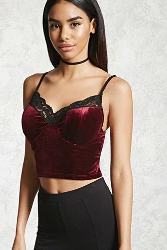 Forever21 Velvet Underwire Crop Top