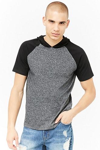 Forever21 Marled Raglan Hooded Tee