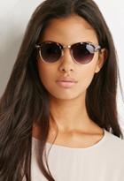 Forever21 Round Browline Sunglasses (gold/grey)