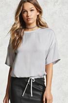 Forever21 Contemporary Boxy Satin Top