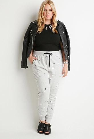 Forever21 Plus Paint Spatter Print Joggers