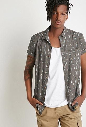 Forever21 Desert Cactus Print Shirt