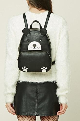 Forever21 Bear Faux Leather Mini Backpack