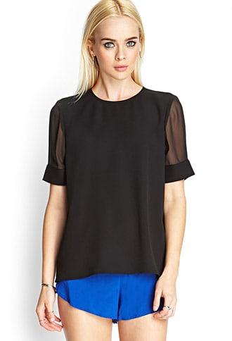 Forever21 Sheer Sleeve Blouse