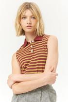 Forever21 Striped Polo Crop Top