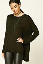 Forever21 Women's  Olive Boxy Top