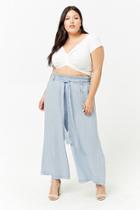 Forever21 Plus Size Chambray Paperbag-waist Culottes