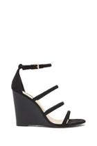 Forever21 Black Strappy Faux Suede Wedges