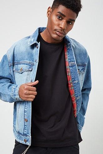 Forever21 Flannel-lined Denim Jacket