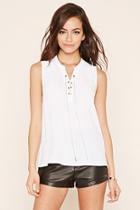 Forever21 Women's  Chain Lace-up Top