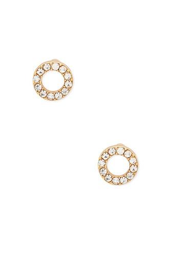 Forever21 Gold & Clear Circle Cutout Stud Earrings