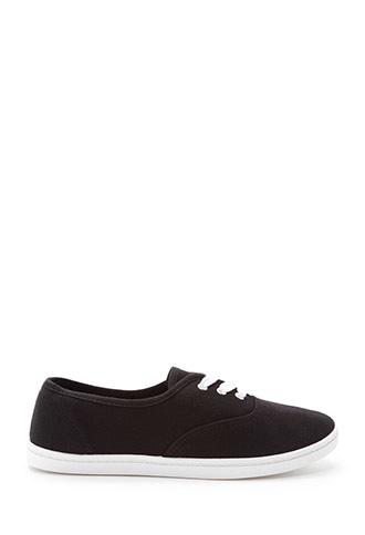 Forever21 Women's  Black Canvas Plimsolls