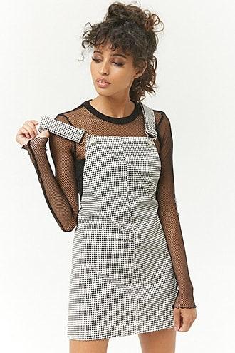 Forever21 Houndstooth Overall Dress