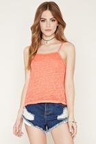 Forever21 Women's  Red Burnout Crop Top