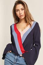 Forever21 London Rose Stripe Open-back Blouse
