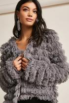 Forever21 Tiered Fringe Open-front Cardigan