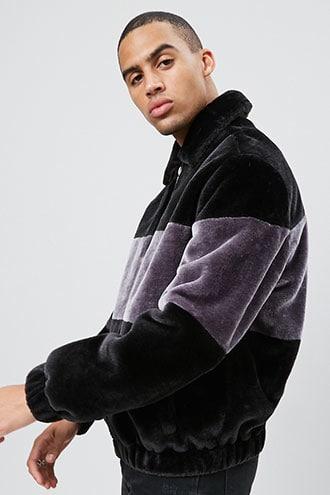 Forever21 Plush Colorblock Jacket