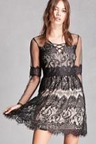 Forever21 Contrast Lace Overlay Dress
