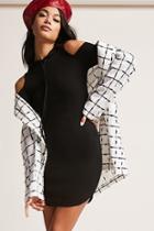Forever21 Open-shoulder Hooded Dress