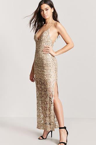 Forever21 Plunging Sequin Maxi Dress