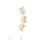 Forever21 Cutout Ear Cuff And Stud Set