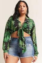 Forever21 Plus Size Frayed High-rise Denim Shorts