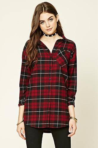 Forever21 I Heart You Plaid Shirt