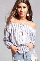 Forever21 Lace-up Off-the-shoulder Top