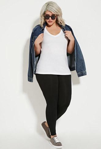 Forever21 Plus Women's  Plus Size Classic Heathered Leggings