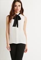 Love21 Pleated Bow-front Blouse