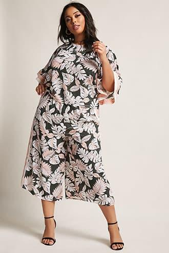 Forever21 Plus Size Leaf Print Culottes