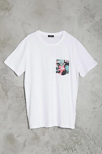 21 Men Men's  Floral Patch Pocket Tee