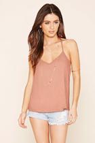 Forever21 Women's  Faux Suede Crochet Cami