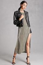 Forever21 Metallic High Slit Dress