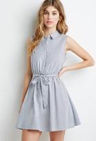 Forever21 Self-tie Wrap Striped Dress