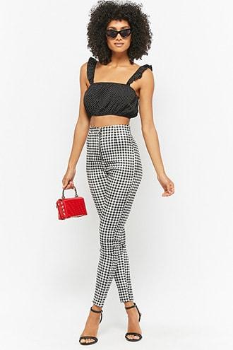 Forever21 Gingham Pull-ring Pants