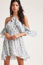 Forever21 Floral Flounce Open-shoulder Dress