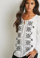 Forever21 Embroidered Peasant Top