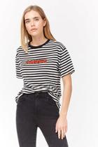 Forever21 Striped Amour Graphic Tee