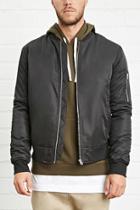 21 Men Men's  Contrast-trim Bomber Jacket