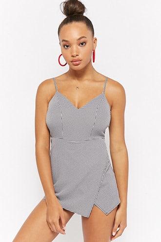 Forever21 Gingham Plaid Skort Romper