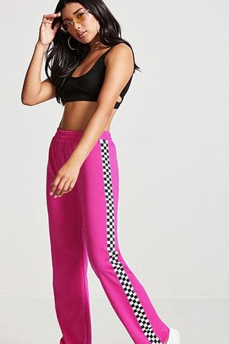 Forever21 Checkered Paneled Sweatpants
