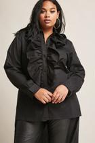 Forever21 Plus Size High-low Poplin Shirt