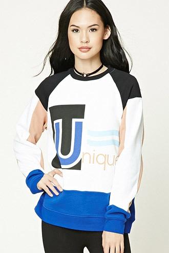 Forever21 Graphic Colorblock Sweater