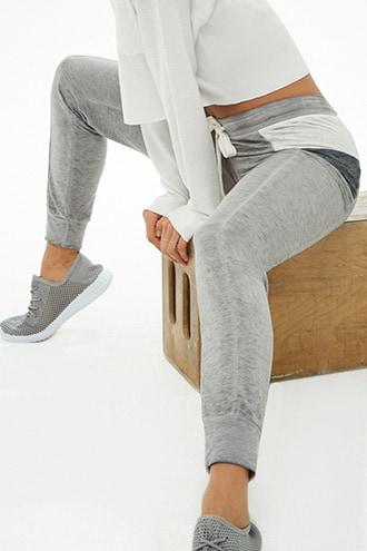 Forever21 Heathered Oil Wash Joggers
