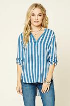Forever21 Women's  Striped Boxy Top